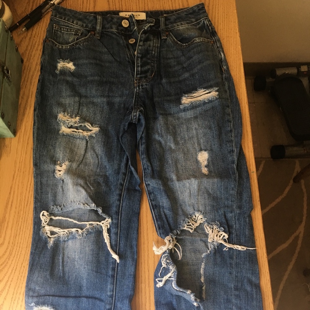 Pacsun Distressed 4 Button Mom Jeans
